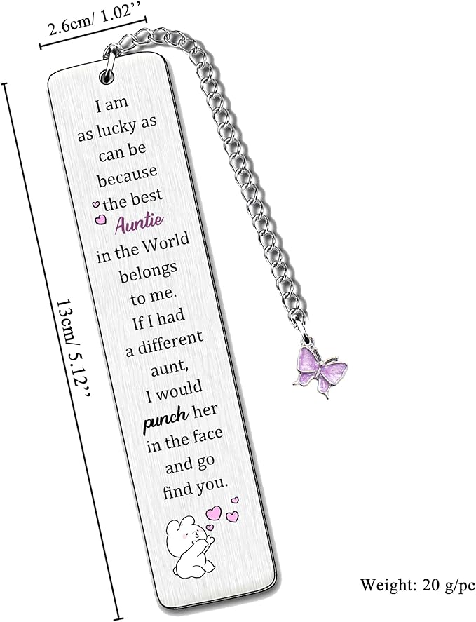 Aunt Bookmarks Mothers Day Gift Bookmarker Aunty appreciate Birthday Present Women Retirement Appreciate the Best Auntie in the World Family Love Quotes Keepsakes Christmas Thanksgiving Book Accessory