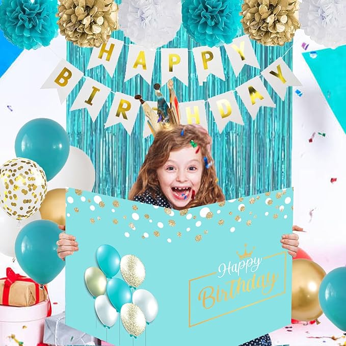 Jumbo Birthday Card, 22 x 14 Inch Extra Large Greeting Card with Envelope for Her, Happy Birthday Giant Guest Book, Oversize Birthday Party Signs Decorations Supplies for Women Girls Wife Mother