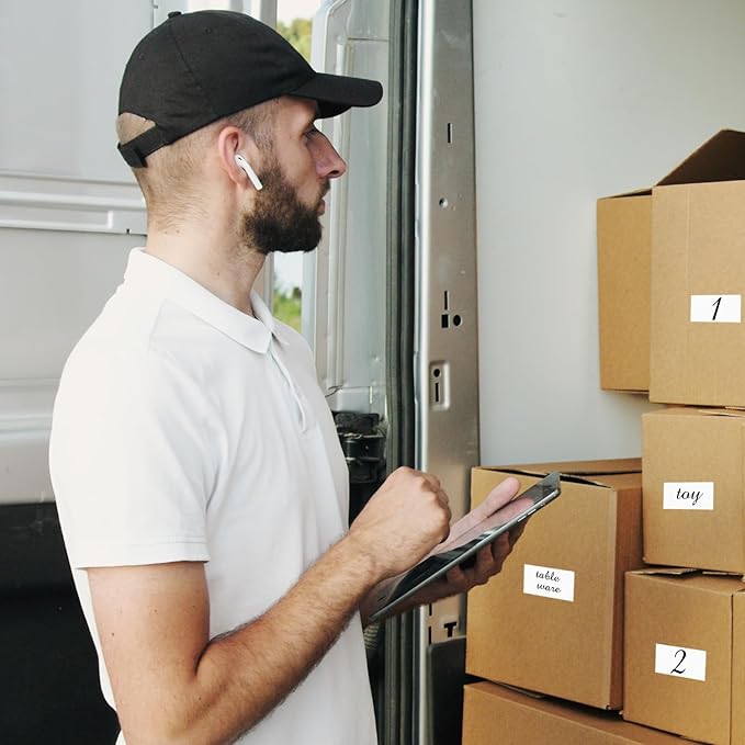 2 X 3 Inch Rectangle Color Coding Labels, Removable Square Label Inventory Stickers, Permanent Warehouse Moving Box Square Label (250Labels, White)