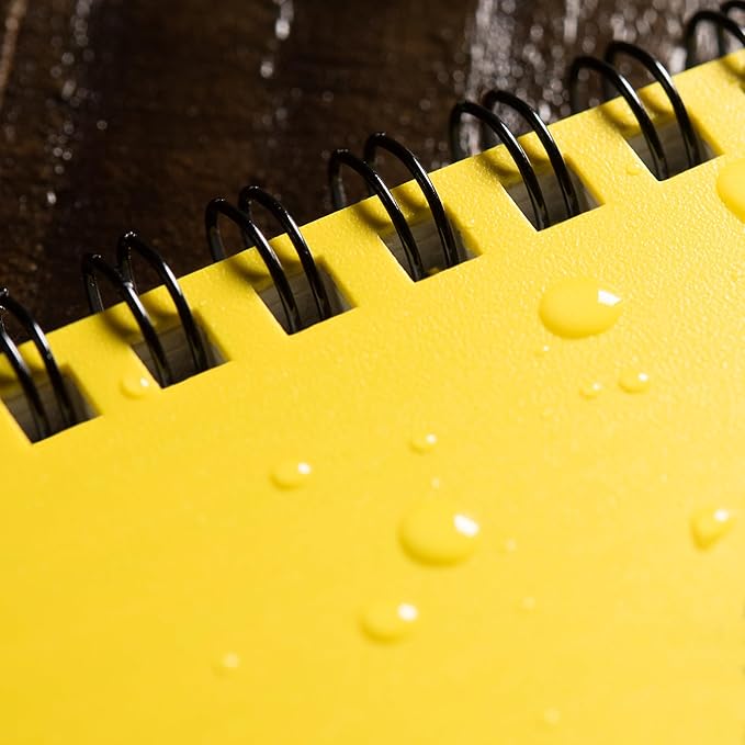 Rite in the Rain Weatherproof Side Spiral Notebook, 4.625" x 7", Yellow Cover, Universal Pattern (No. 373)