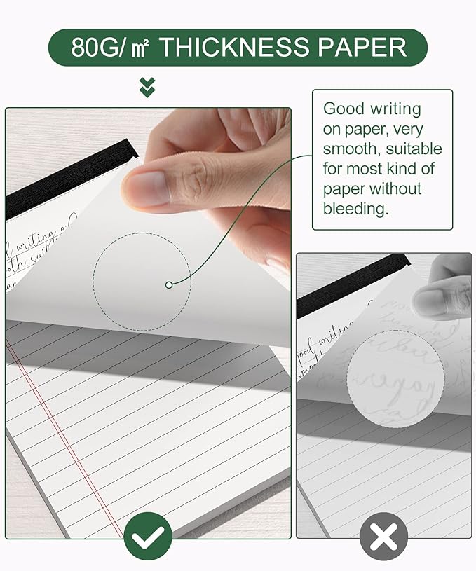 12 Pack Note Pads 4x6 Inch, White Mini Legal Pads, Small Writing Pads, Notepads of College Ruled Paper, Lined Paper Pads, Scratch Pads Mini Notepad for Grocery List, To-Do List, 30 Sheet/Notepad