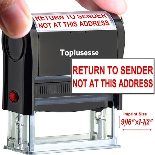 Return to Sender Not at This Address Stamp Self Inking Rubber Business Stamp Office Stamp Self Inking Return to Sender Address Stamp Office Supplies- Red Ink