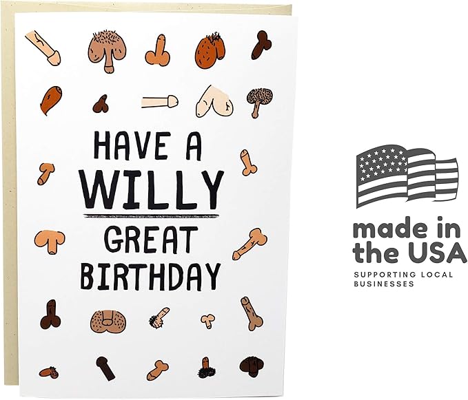 Sleazy Greetings Funny Birthday Card For Women or Men | Dirty Penis Adult Rude Offensive Friend Bday Card with Envelope | Willy Great Birthday