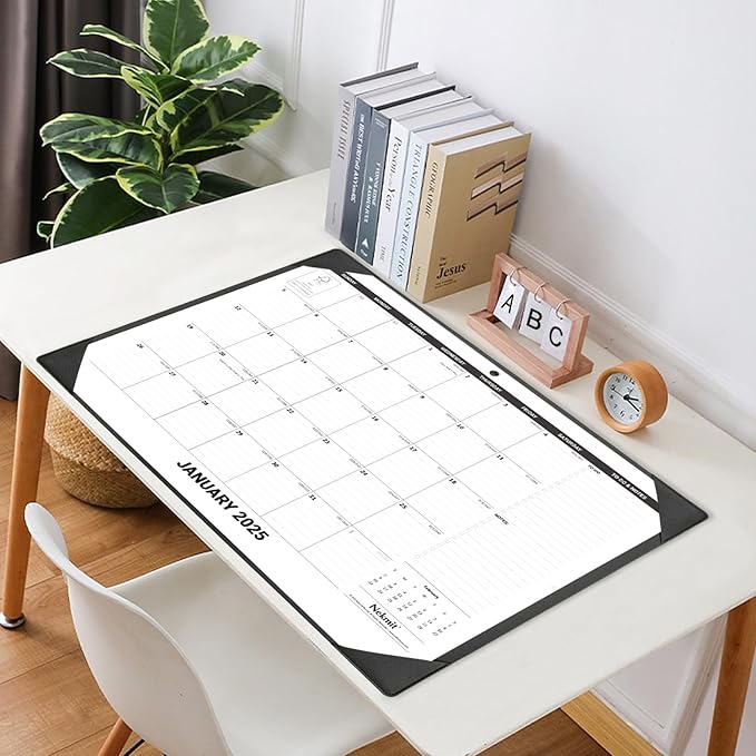 Nekmit Large Desk Calendar 2025 with Desk Protecting Pad, Runs From January 2025 - December 2025, Office Supplies 21" x 16 1/2" Desktop Calendar for Life Planning or Organizing