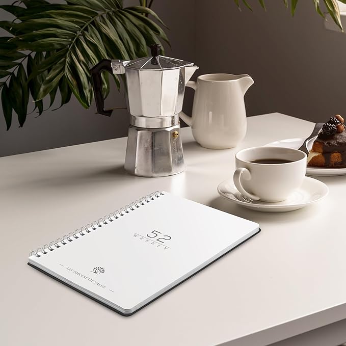 KMQOY Weekly Planner - Undated 52-Week To Do List Planner with Habit Tracker Spiral Weekly Planner for Weekly Goals/Work Planner, 5.8" * 8" - black