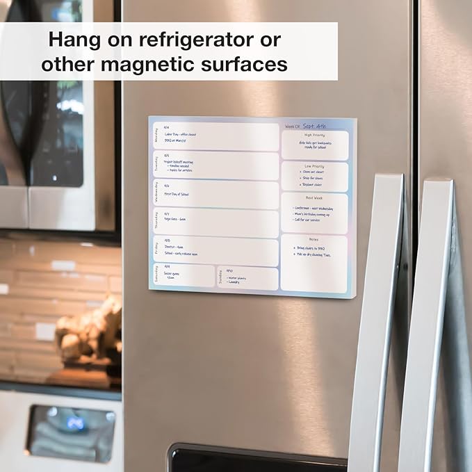 Global Printed Products 8.5" x 11" Horizontal to-Do List and Weekly Planning Pad, 60-Sheets, Pastel