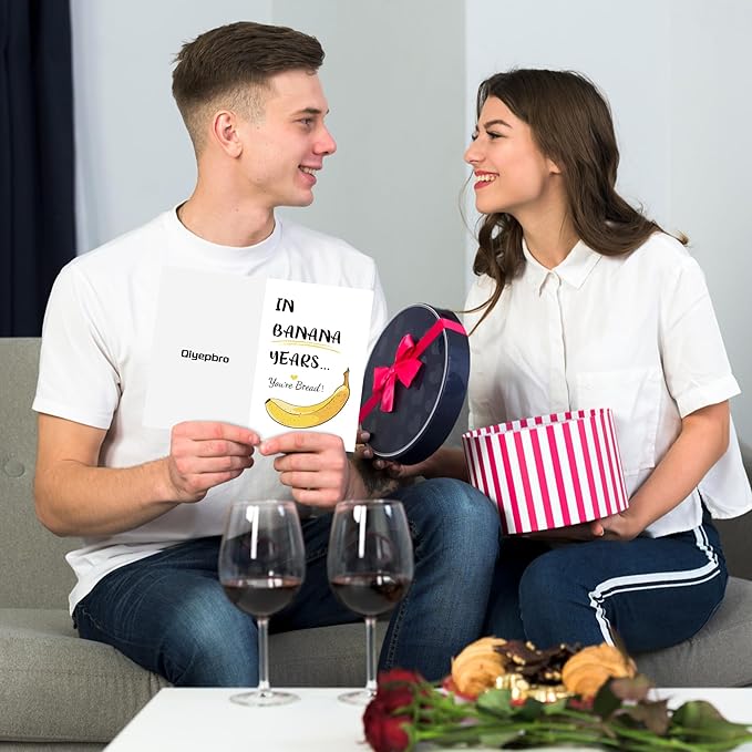 Funny Banana Birthday Cards for Men Women, Humorous Birthday Card for Him or Her, Happy Birthday Card Gifts for Best Friends, In Banana Years You're Bread...