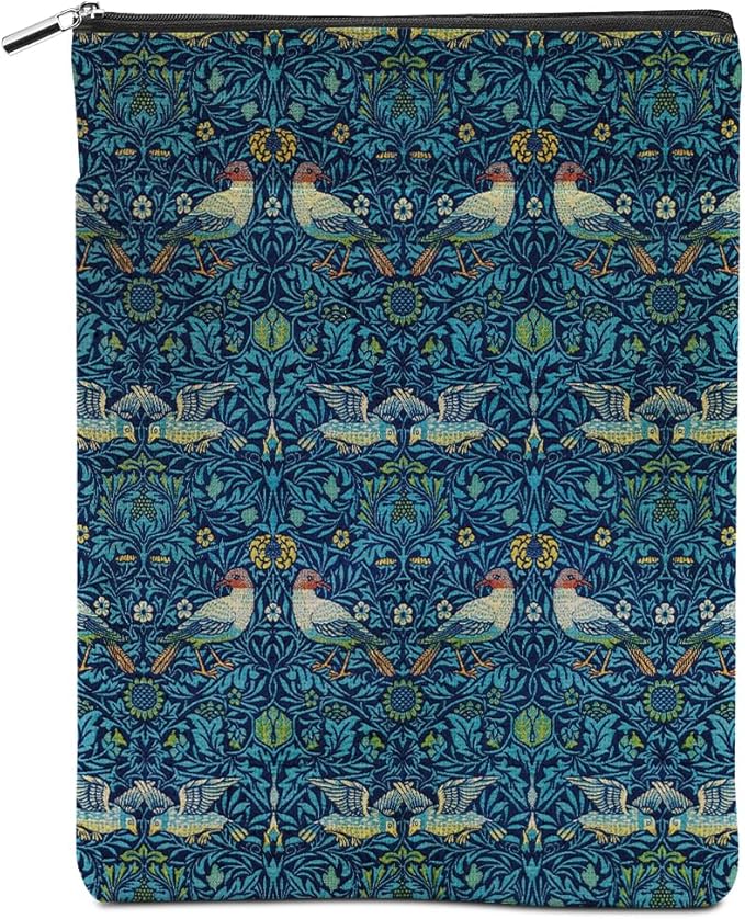 Vintage Flower Bird Book Sleeve Book Lovers Gifts Autumn Style Waterproof Book Cover Book Accessories Book Covers for Paperbacks Book Pouch Book Protector with Front Pocket for Women Girls Friend