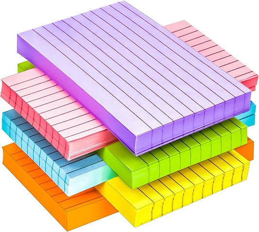 MotBach 180 PCS Ruled Index Cards Flash Cards,4" x 6", Colored Ruled Notecards Study Cards Memo Scratch Pad Lined Studying Record Index Cards To Do List for Home School Office Supplies