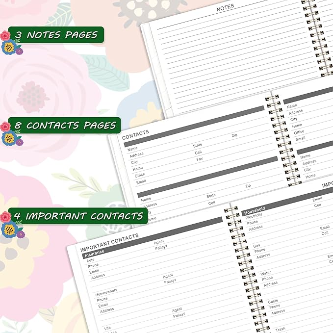 Tullofa Monthly Planner/Calendar 2024-2027 - Jul. 2024 - Jun. 2027, 3 Year Monthly Planner, 9" x 11", 2024-2027 Monthly Planner with 36 Months + Tabs + Double-side Pocket + Flexible Cover - Floral