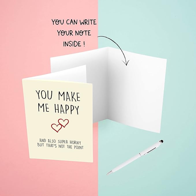 Cheerin Funny Anniversary Greeting Card with Envelope - Romantic Birthday Card - Hilarious Gifts for Him Her Girlfriend Boyfriend Wife Husband