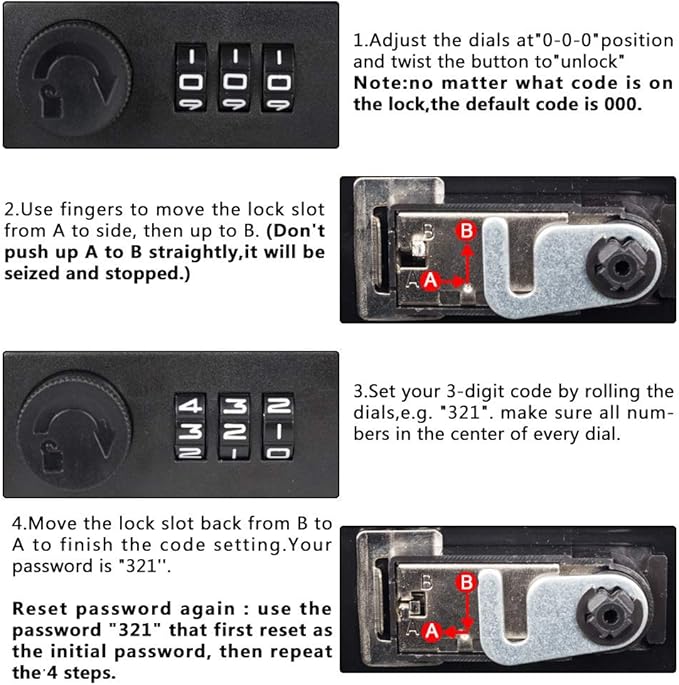 KYODOLED Medium Cash Box with Combination Lock Safe Metal Money Box with Money Tray for Security Lock Box 7.87"x 6.30"x 3.54" Red Medium
