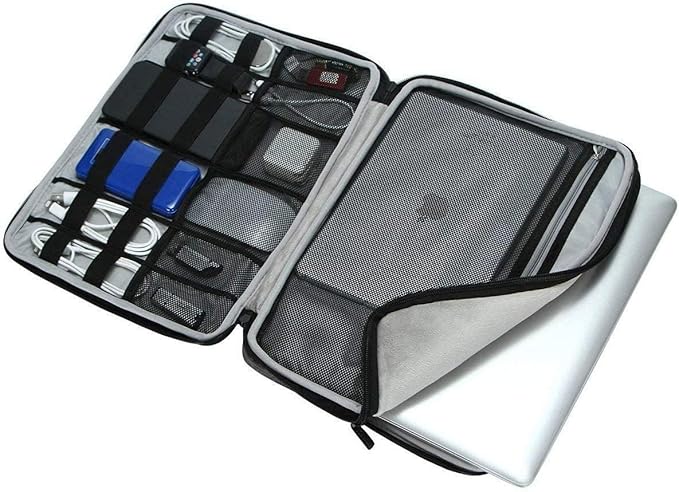 iCozzier Handle 11-11.6 Inch Laptop and iPad Case/Electronic Accessories Storage Bag 11”Laptop Sleeve for Ultrabook/Notebook/Netbook/MacBook - Grey