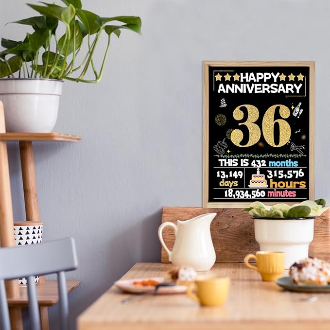 Joycard 36th Anniversary Card for Women Men, Gold Wedding Card for Wife Husband, Sweet Marriage Decorations Gifts for Couple, Perfect for Her Him on Anniversary Day, Back in 1989