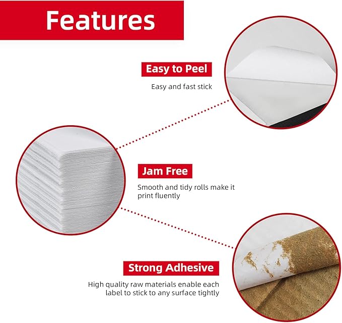 Misofuki 4x6 1 Stack 1000 Labels Fanfold Direct Thermal Shipping Labels Compatible with Rollo, MUNBYN, Zebra, Fargo Label Printer, Permanent Adhesive White Commercial Grade Labels for Thermal Printers