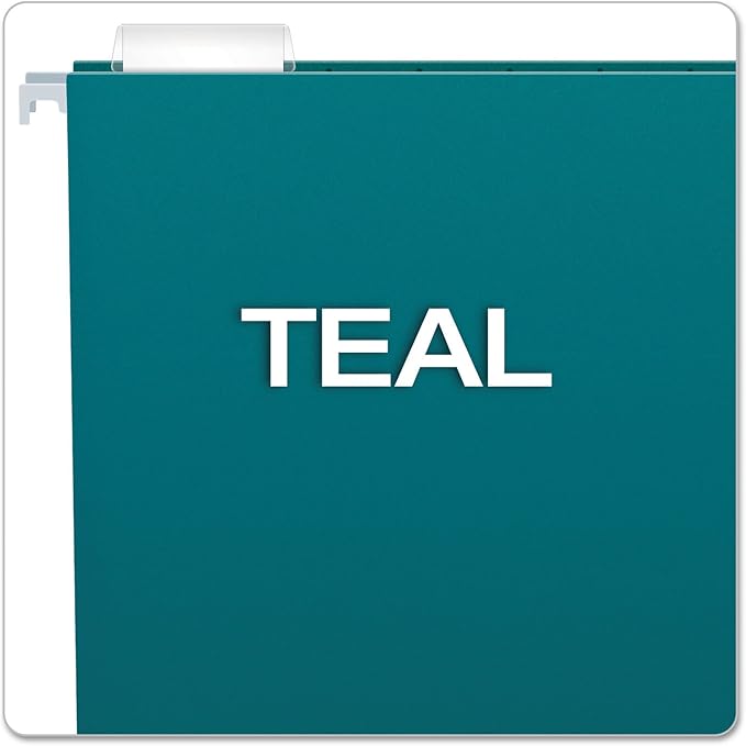 Pendaflex Recycled Hanging Folders, Letter Size, Teal, 1/5 Cut, 25/BX (81614)