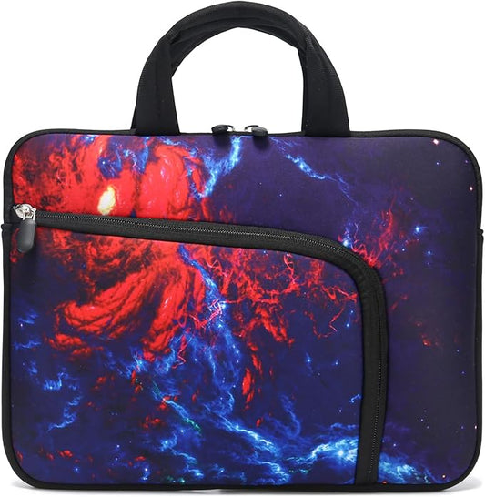 11.6 12 12.5 inch Laptop Sleeve Chromebook Case Ultrabook Case Notebook Sleeve Tablet Case Neoprene Handle Sleeve for Men Women, Two Pockets Fit Apple MacBook Air Samsung Acer HP DELL (Cool Galaxy)