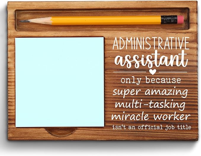 Administrative Assistant Sticky Note Holder, Administrative Assistant Gifts, Administrative Assistant Thank You Appreciation Gifts for Women, Men, Coworkers, Self-Stick Note Pad Holders ZSS22