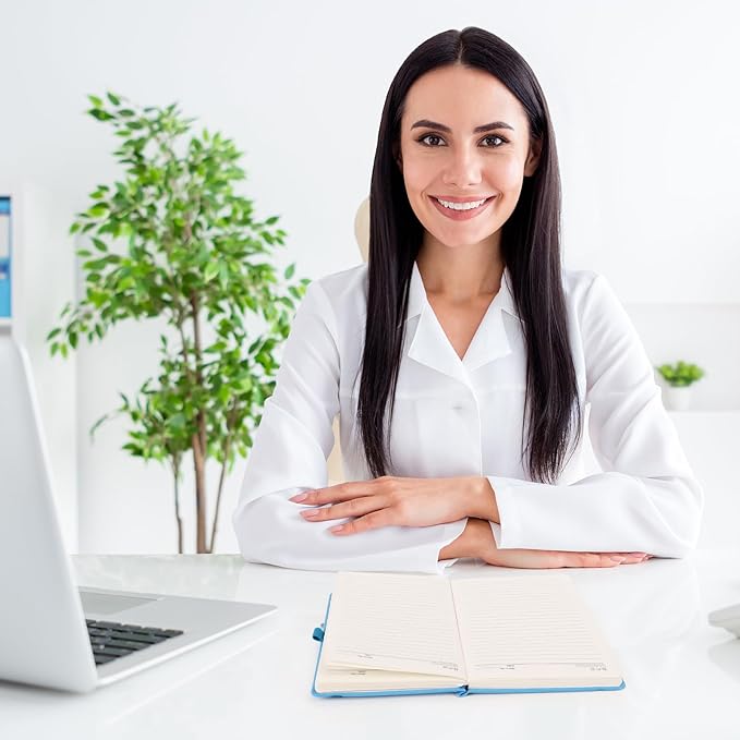 Lined Journal Notebook A5 Hardcover Paper Thick Leather Journals College Ruled Notebooks for Women Men 300 Pages 5.7 x 8.3 Inches Blue