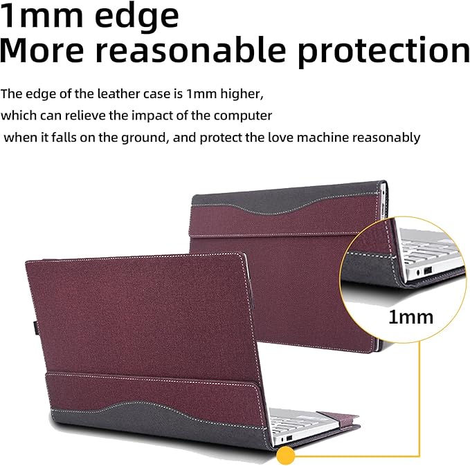 Laptop Cover for MSI Summit E13 Flip Evo Professional Laptop A11MT-022 /Summit E13 Flip Evo A12M / E13 FlipEvo A13MT 13" PU Leather Inside Pocket Cover (Wine red)