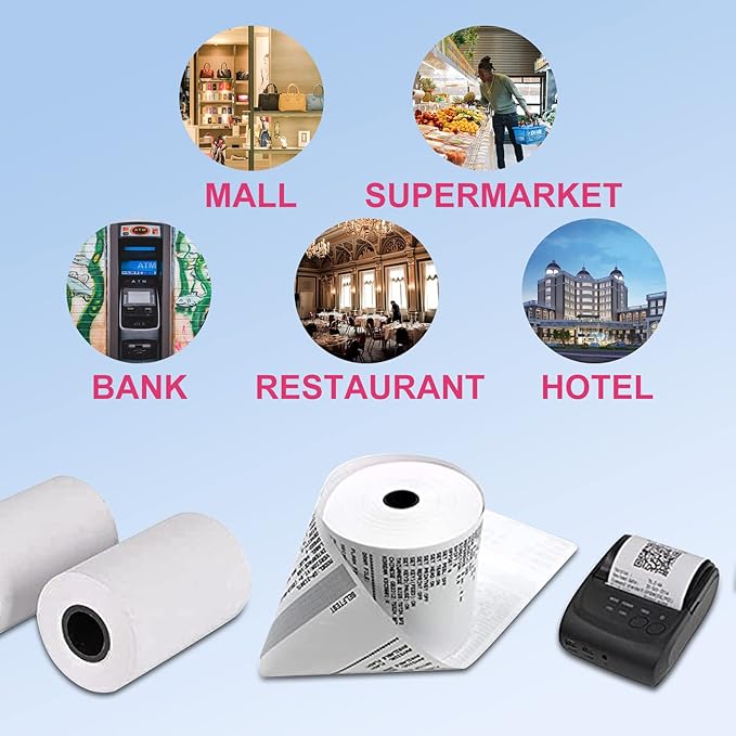 LabelMore 2-1/4" x 85' Thermal Paper Tape Cash Receipt Paper Rolls Premium POS Printer Paper (10 Rolls)