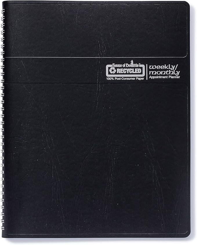 House of Doolittle 2025 Weekly and Monthly Calendar Planner, 6.9 x 8.75 Inches, Black, January - December (HOD286802-25)