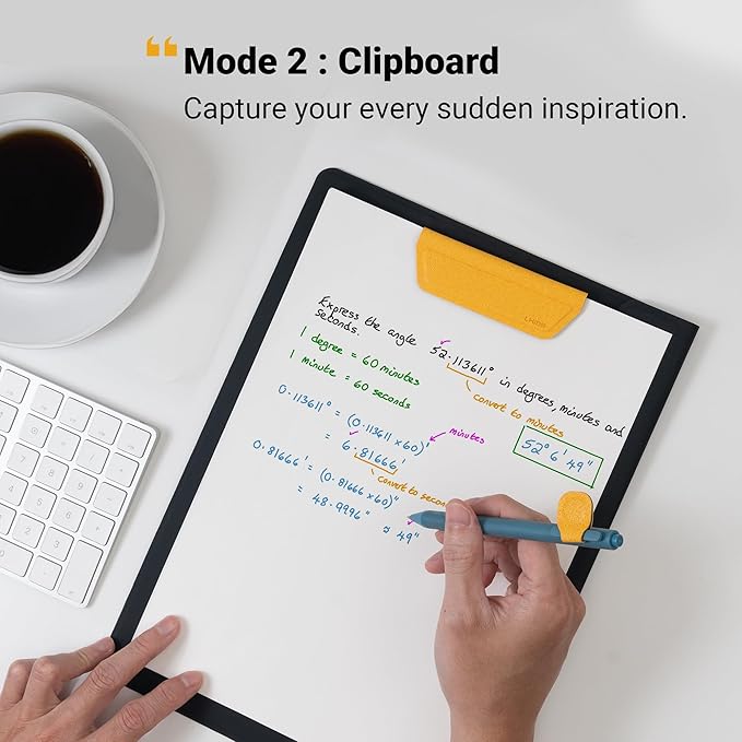 LHiDS Folio Lite 2.0 with Stand, Business Portfolio Resume, 3-in-1 Padfolio with Magnetic Accessories, Work as Notebook Cover, Clipboard, Organizing Board for Home and Office (Black, A4/Letter)