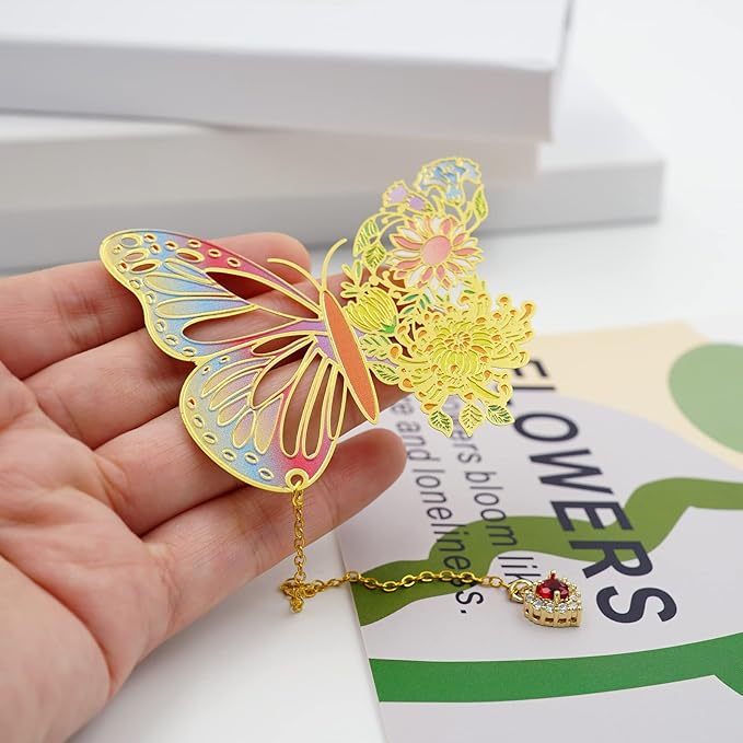 Butterfly Bookmarks for Women,Cute Funny Metal Bookmark,Unique Gifts Book Markers for Women Book Lovers,Teacher Appreciation Gifts,Valentine Mother's Day Christmas New Year Birthday Gift