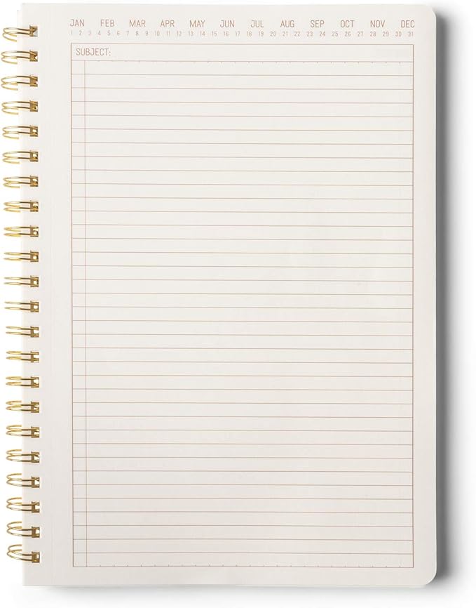 DesignWorks Ink 8.25" x 11.6" Speckled Ivory White Textured Paper Twin Wire Spiral No. 1 Notebook Journal with 160 Lined Pages for Work, Writing, Journaling