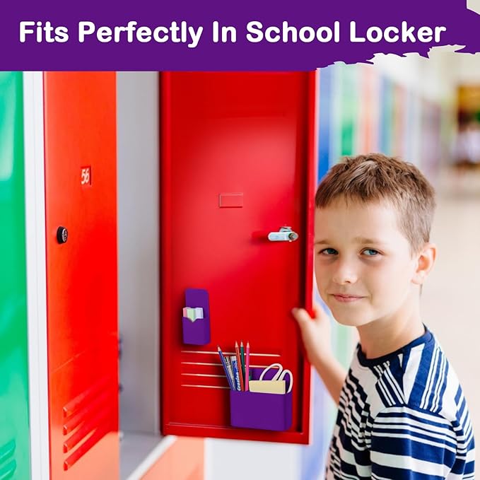 Magnetic Pen Holder,2 Pack Magnetic Dry Erase Marker Holder with Generous Compartments,Strong Magnet Storage Marker Pen Pencil Organizer for Refrigerator,Whiteboard,Locker Accessories