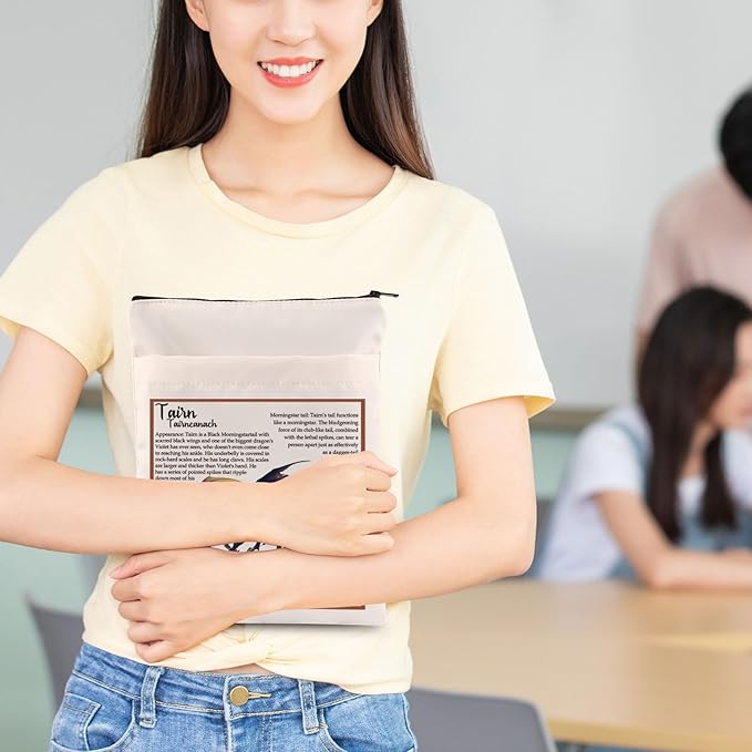 Zuo Bao FW Fans Book Sleeve FW Inspired Gift Dragon Rider Waterproof Zipper Pouch Tairn Lovers Bookish Gift (Tairn)