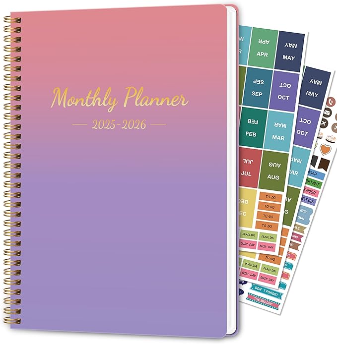Monthly Planner 2025-2026, 2025 Calendar 24 Months Planner, JAN 2025 - DEC 2026, 8.5"x11", Personal Organizer with Monthly Goals, To-Do List, Habit Tracker, 24 Months for School Office Home Planning