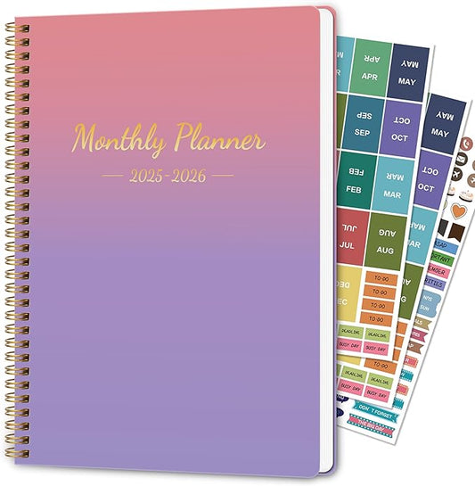 Monthly Planner 2025-2026, 2025 Calendar 24 Months Planner, JAN 2025 - DEC 2026, 8.5"x11", Personal Organizer with Monthly Goals, To-Do List, Habit Tracker, 24 Months for School Office Home Planning