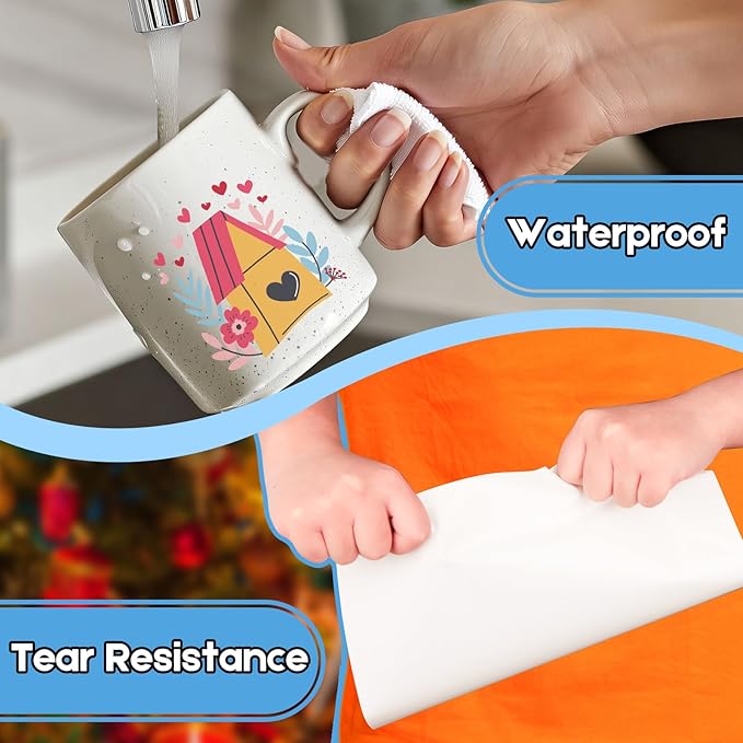 Premium Printable Clear Vinyl Sticker Paper for Inkjet Printers, 60 Sheets Transparent Paper of 8.5x11 "DIY Personalized Self-adhesive Paper That is Tear Resistant, Waterproof Labels,Easy to Cut