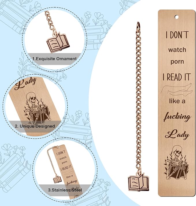 Funny Smutty Bookmarks Gifts - Rose Gold Funny Gifts for Women Book Marks for Reading Women Spicy Unique Gifts for Friends Dark Romance Bookmarks Birthday Thanksgiving Christmas Gifts