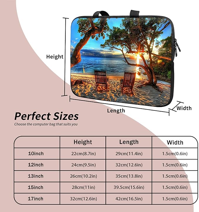 Laptop Sleeve Case Bag 13 inch, Sunset Tree Slim Carrying Case Durable Handbag Travel Laptop Bag for 13 inch MacBook Air M3/M2/Pro M2/ 13" iPad Pro/Air M4/M2 2024