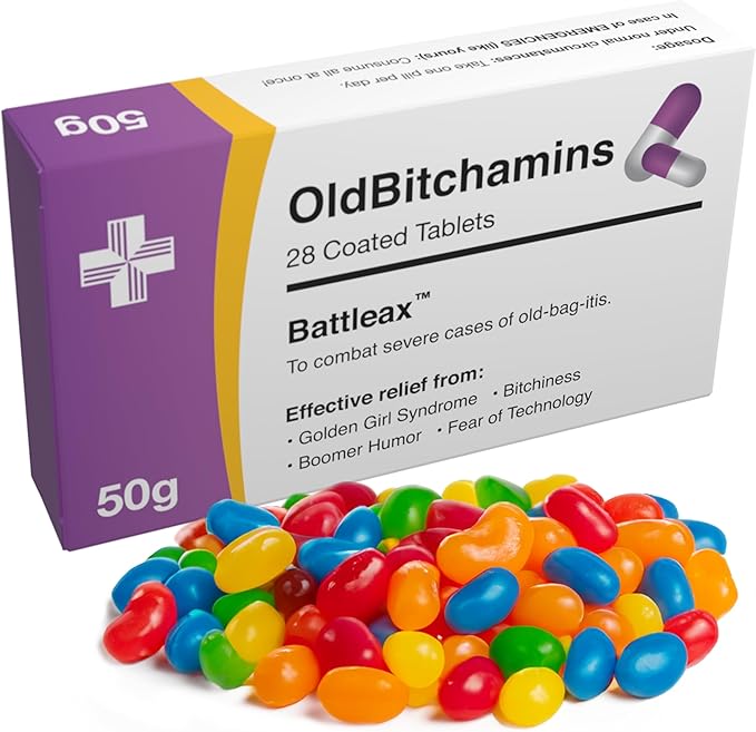 Joke Prank Pill Box with Jelly Beans Candy - Unique Funny Female Gag Gift Ideas for Women, 30th, 40th, 50th, 60th Birthday Gifts for Her, Sister, Mom, Wife, Girlfriend, Grandma, Coworker