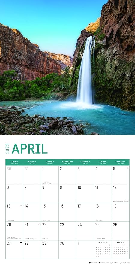 2025 Grand Canyon Monthly Wall Calendar by Bright Day, 12 x 12 Inch National Park Scenic Photography