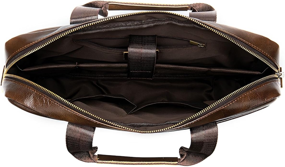 Leather Briefcase for Men, 15.6-16.1 inch Laptop Bag, Vintage Handmade Messenger Bag
