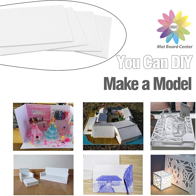 Mat Board Center, Pack of 10 Acid-Free Foam Boards, 11x14 inch White Foam Boards, 1/8" Thick