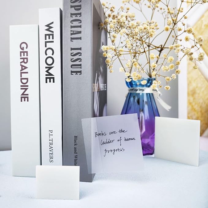 Transparent Sticky Notes 500 Sheets, 1.5 x 2 in Clear Sticky Notes, See Through Invisible Translucent Sticky Notes Waterproof Self-Stick Note Pads for School, Office (10 Packs)