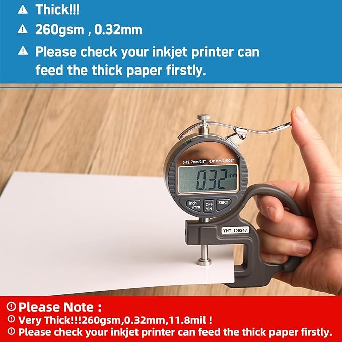 Uinkit Thick Photo Paper Glossy Double Sided 100 Sheets 8.5x11 Heavyweight 68lb 260gsm Inkjet Both Sides Printable 11.8mil A4 Letter size Flyer Bulk Pack 8.5 x 11 Card paper postcard postal A189