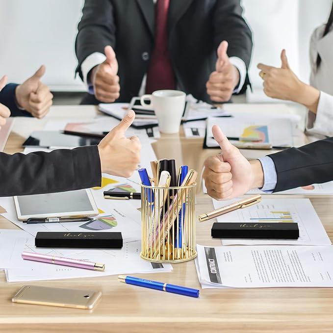 PerKoop 10 Set Thank You Gifts Inspirational Ballpoint Pens with Gift Boxes Bulk Appreciation Party Favors for Employee Coworker Staff Team Friends Office Supplies(Multicolor,Mixed)