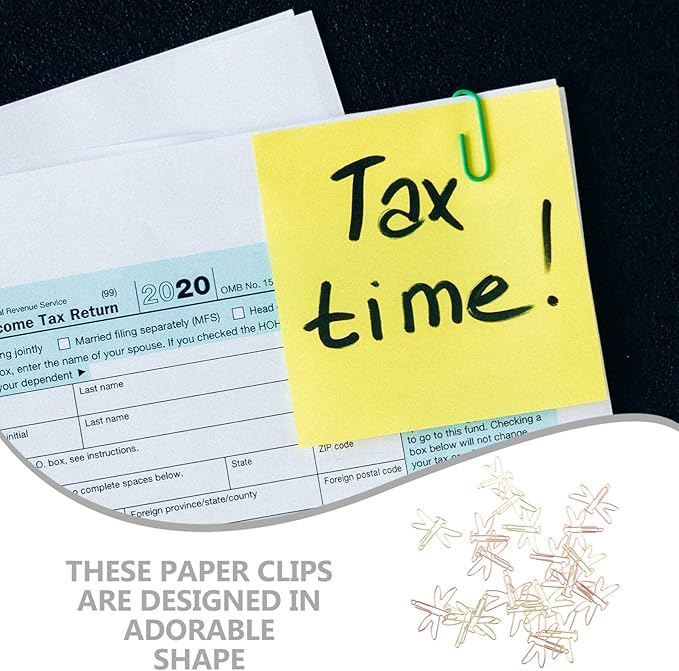 NUOBESTY 20pcs Gold File folders Decorative folders Work Folder Gold Paper Clips Decorative File folders Decorative Paper Clips Gold paperclips File Clips Unique Zinc Alloy Office Decorate