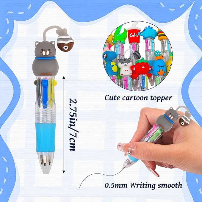 100Pcs Mini Multicolor Pens in One 4-in-1 Cute Pens Bulk for Kids, Ballpoint Pen for Birthdays and Children's Parties, Fun Pens Gifts Assorted Ink Kawaii Pens