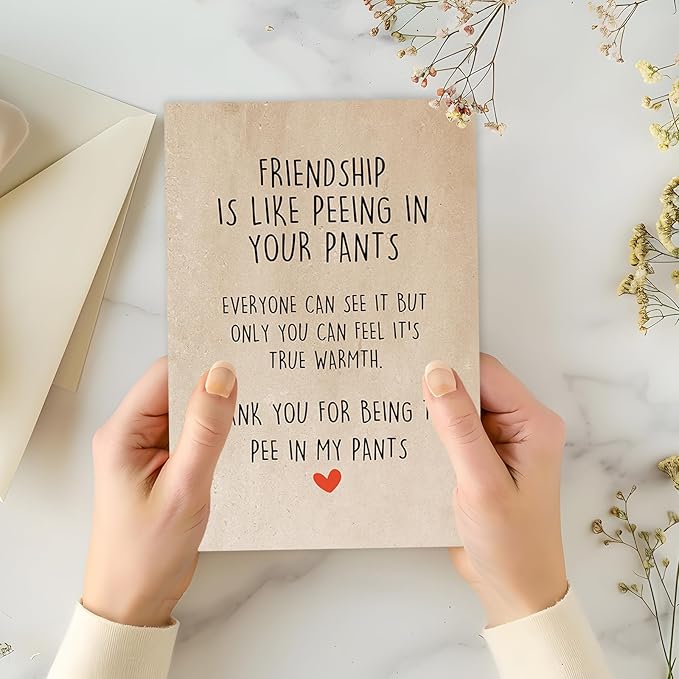 Funny Best Friend Birthday Card, Happy Friendship Card for Him Her, Bestie Card for Friend Sister, Friendship Gift for Her, Friendship Thank you Card for Men Women