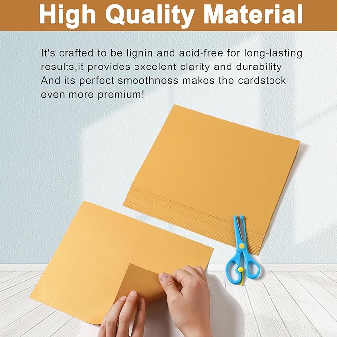 28 Sheets Shimmer Gold Cardstock 8.5 x 11 Metallic Paper, 250gsm/92lb Premium Glossy Paper Card Stock for DIY Cards Making, Anniversaries, Wedding Invitations, School Crafting, Greeting Cards