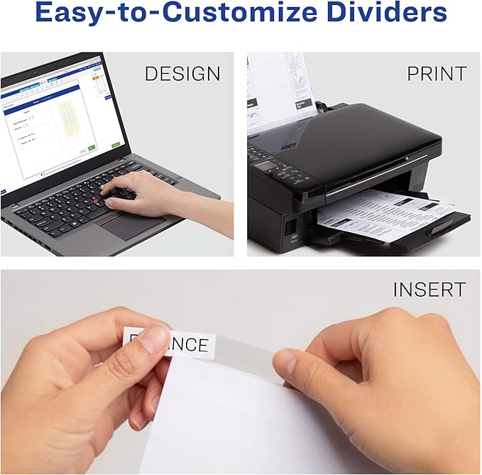 Avery Big Tab Insertable Extra Wide Dividers for 3 Ring Binders, 8-Tab Sets, Clear Tabs, 6 Sets (21940)