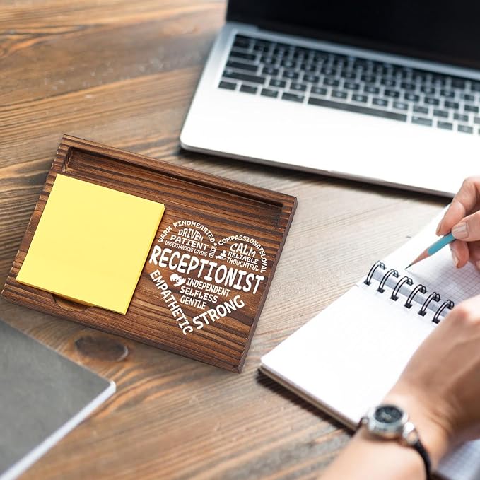 Receptionist Appreciation Gifts, Thank You Gifts for Receptionist School Secretary Office Assistant Front Desk Admin, Administrative Assistant, Secretary Desk Self-Stick Note Pad Holders TZP04