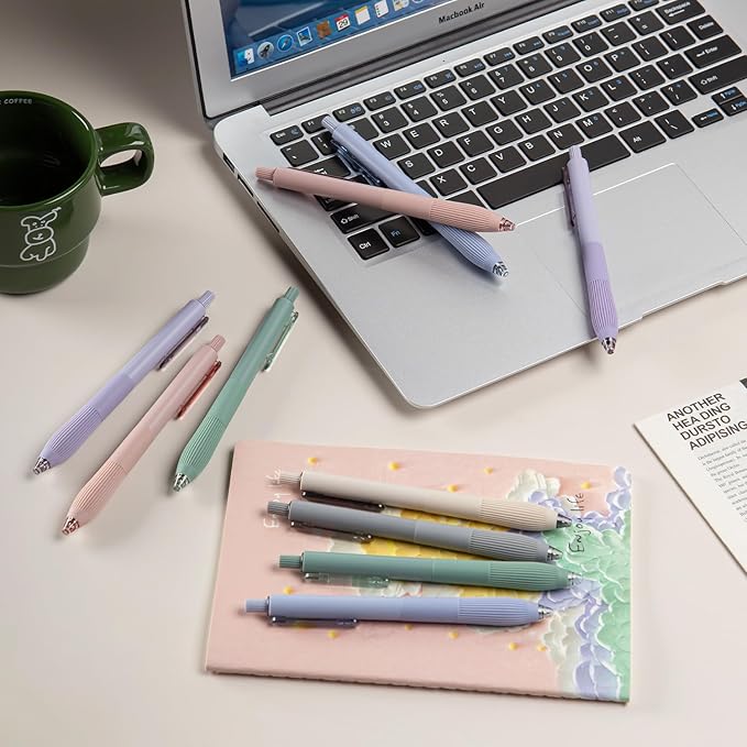 Linbsunne Gel Pens Black Ink Pens for Office 0.5mm Fine Point Pens Smooth Writing Retractable Work Pen (12-count)